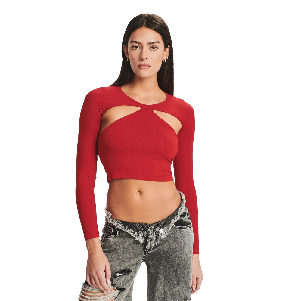 Retrofete SER.O.YA Womens Large Sierra Top Cut Out Long Sleeve Open Back NWT
